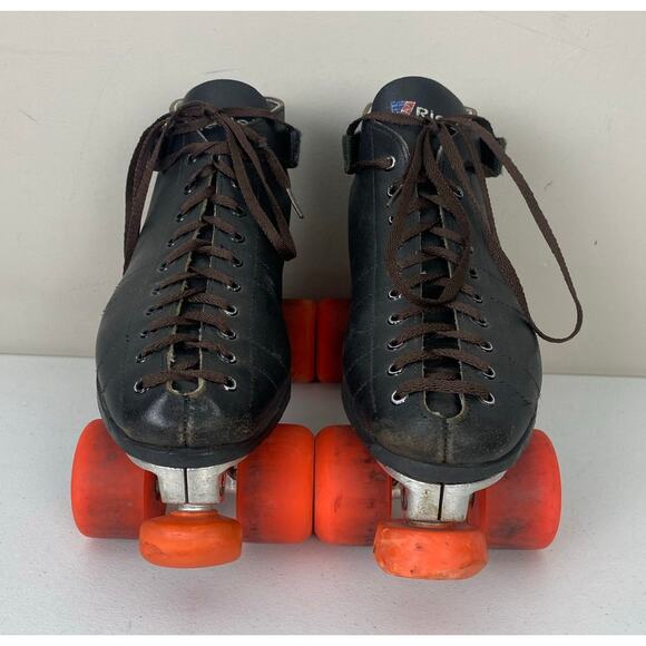 VTG Riedell USA Quad leather speed roller skates Vanguard wheels Invader plate 9 - Picture 4 of 7